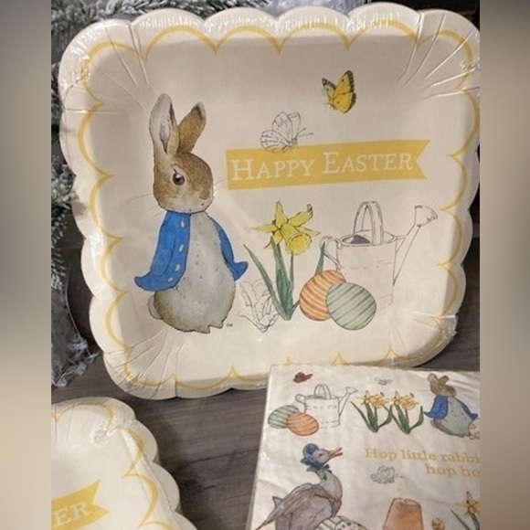 NIP! MERI MERI PETER RABBIT EASTER PAPER PLATES AND NAPKINS - Picture 2 of 9